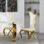 Ensemble de table de salle à manger 78 pouces blanc et or avec 4 chaises en cuir blanches-1292125833-1292125831
