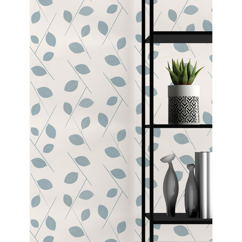 Rouleau de papier peint L 33 pi x l 20,5 po Yuki Osada Zig-Zag, Bleu / crème