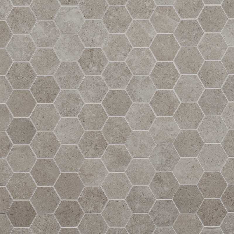 Grava 11" x 13" Porcelain Hexagon Mosaic Floor & Wall Tile (0.82 SQFT / Box), Tortora