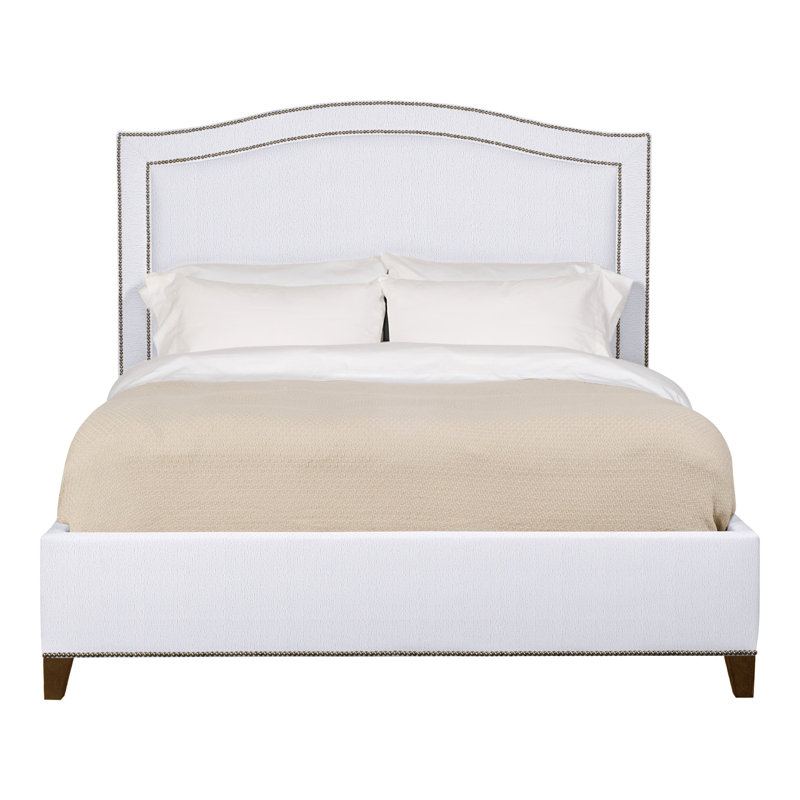 Caroline/Casey Queen Upholstered Low Profile Panel Bed, Yes, Havana, Navada Snow