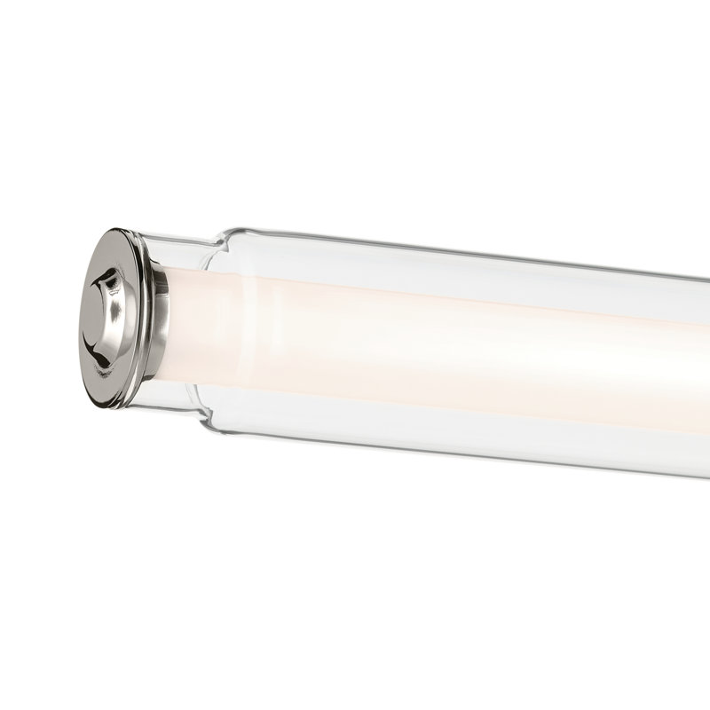 26.5" Linear Bath Bar Medium LED with Clear Glass, Polished Nickel