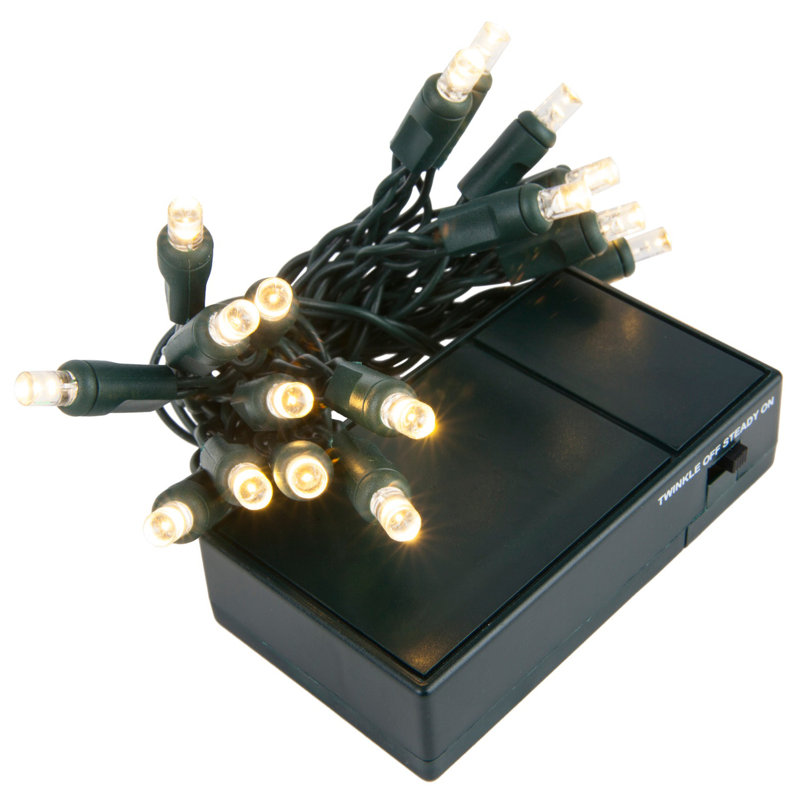 84'' LED String Lights, Cool White, Green
