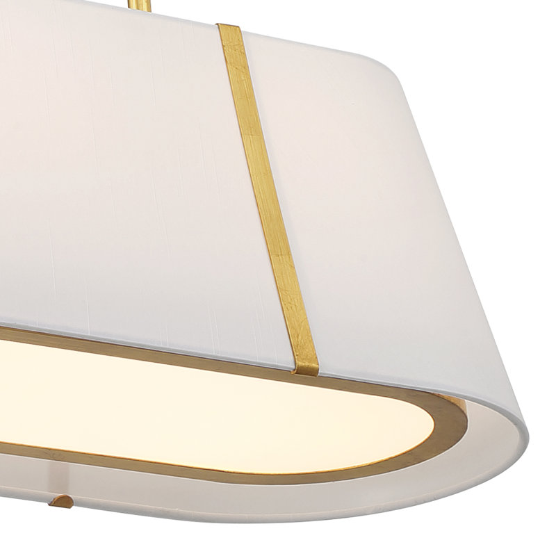 Lustre ovale linéaire 4 lumières Schumaker, Doré