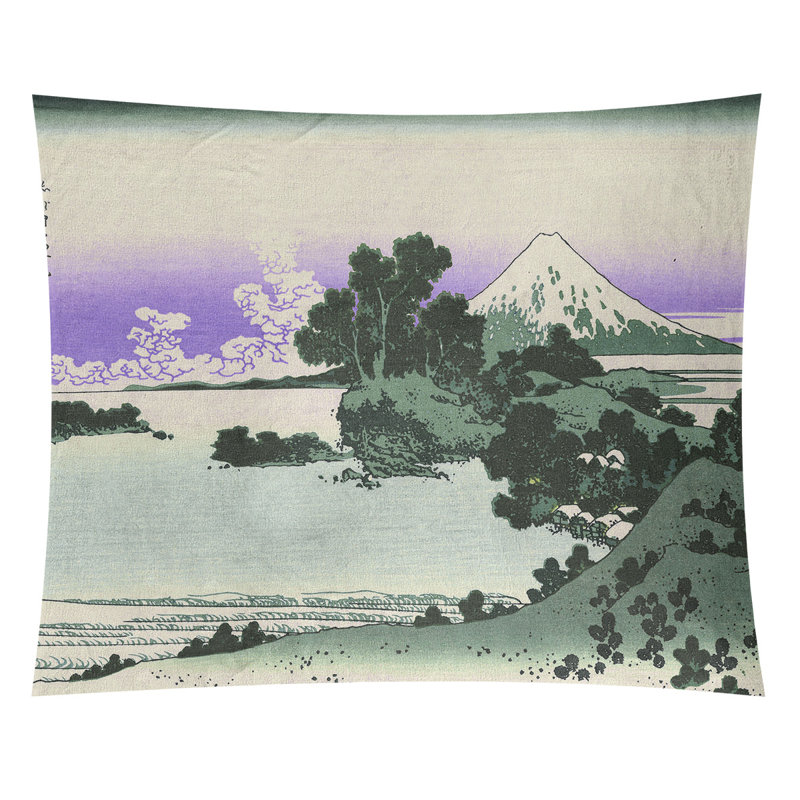 Shichiri Beach in Sagami Province Wall Tapestry, 27.5" H x 37.5" W, Green