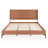 King Size Mid-Century Modern Bamboo Platform Bed Frame with Rounded Corner Headboard, Solid Wood Slat Support, No Box Spring Needed, Natural.-1961840427-1961840431