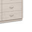 Commode large Fezi, 6 tiroirs, poignées en acier argenté, gris poussiéreux