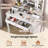 Makeup Vanity Set With Tri-fold Mirror & Led Lights 4 Drawers Open Shelf-582196713