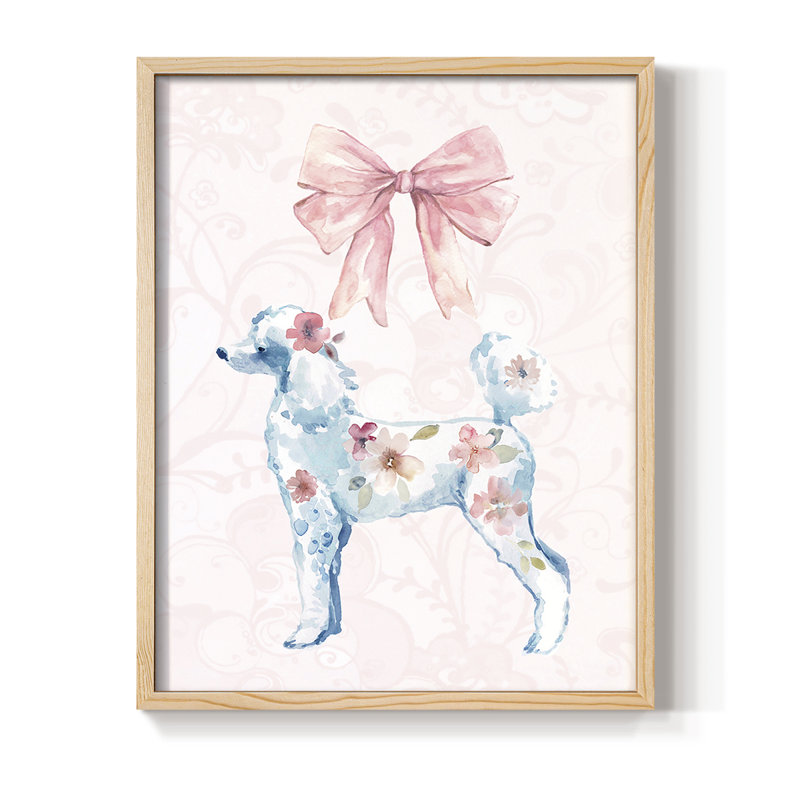 Frilly Lily Framed Print - Solid Wood, 11" H x 9" W, Natural