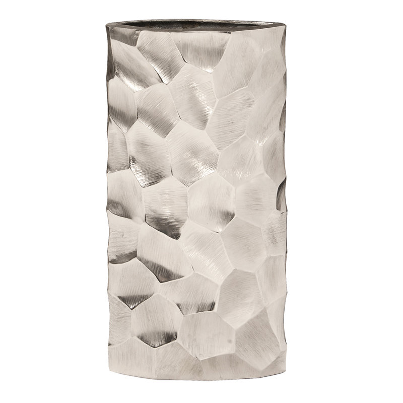 Vase de table Bigby, H 17,75 po x l 9 po x P 4 po, Argent brillant