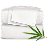 Sheets by Pure Bamboo, Genuine 100% Organically Rayon From Bamboo Bed Sheet Set, Luxuriously Soft & Cooling, Double Stitching, Lifetime Quality Promise (White)
