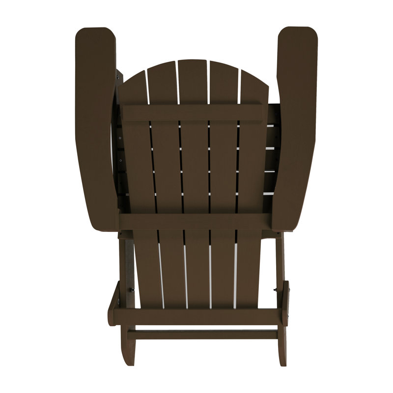 Bayfield All-Weather Poly Resin Indoor/Outdoor Folding Adirondack Chair, Mahogany