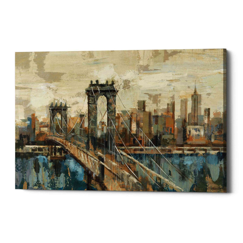 «New York View» par Silvia Vassileva, art mural sur toile, H 26 po x l 40 po