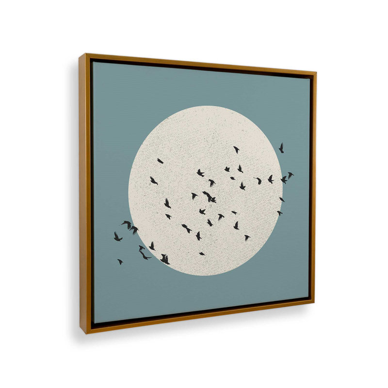 «Lunar Journey», reproduction sur toile, Cadre flottant or poli, H 14 po x l 14 po