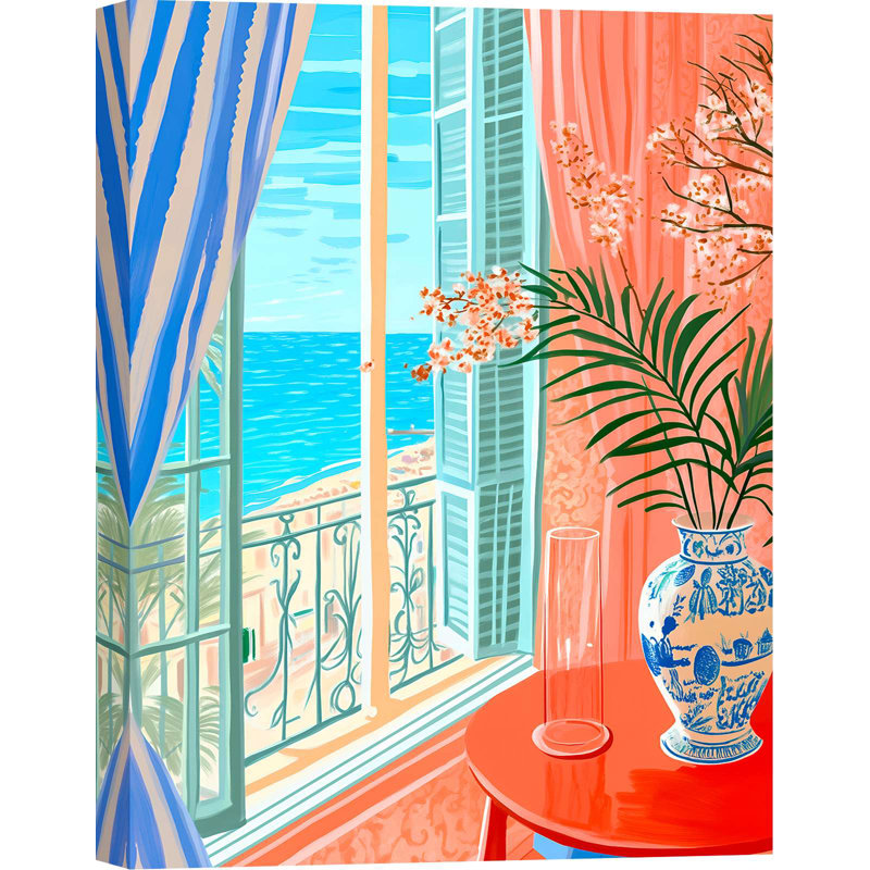Window With A View, Antibes by Hernan Navarro - Wrapped Canvas Print, 100cm H x 70cm W