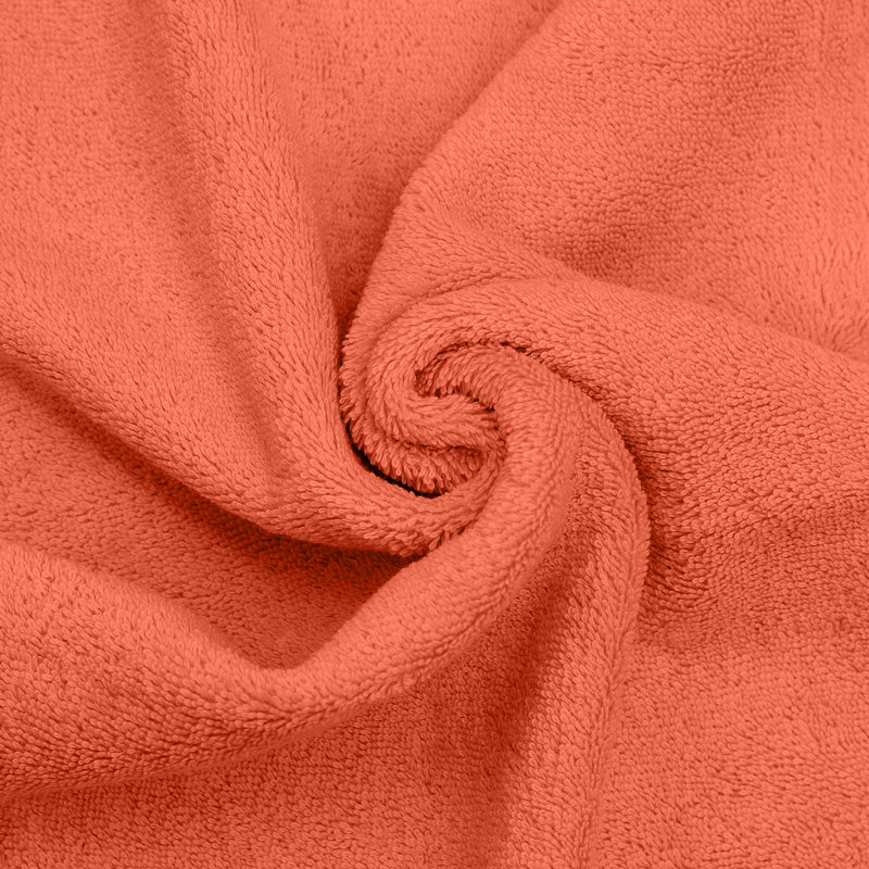 Ensemble de 4 serviettes de bain 100% coton, Corail