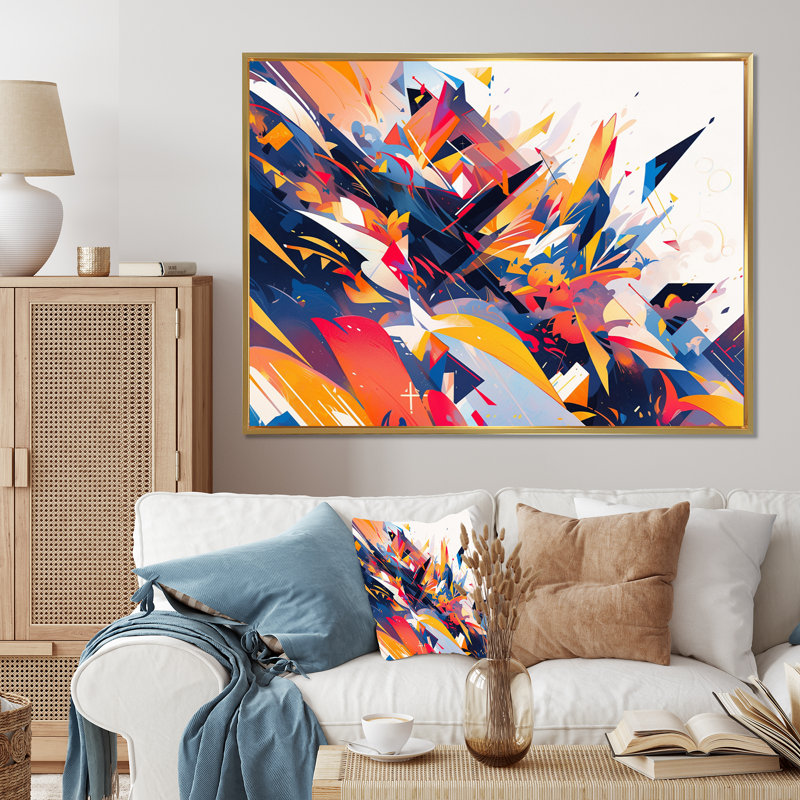 Collage vibrant - imprimé, Cadre flottant doré, H 12 po x l 20 po x P 1 po