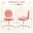 Upholstered Armless Task Office Chair, Ergonomic Height Adjustable Velvet Vanity Chair-365999620