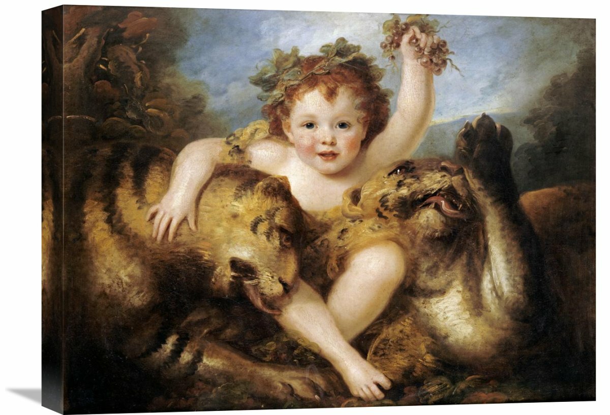 The Infant Bacchus On Canvas by Maria Cosway Print