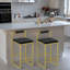 Ensemble de 2 tabourets de bar modernes avec coussins en velours et pieds en métal-762304798-762304797