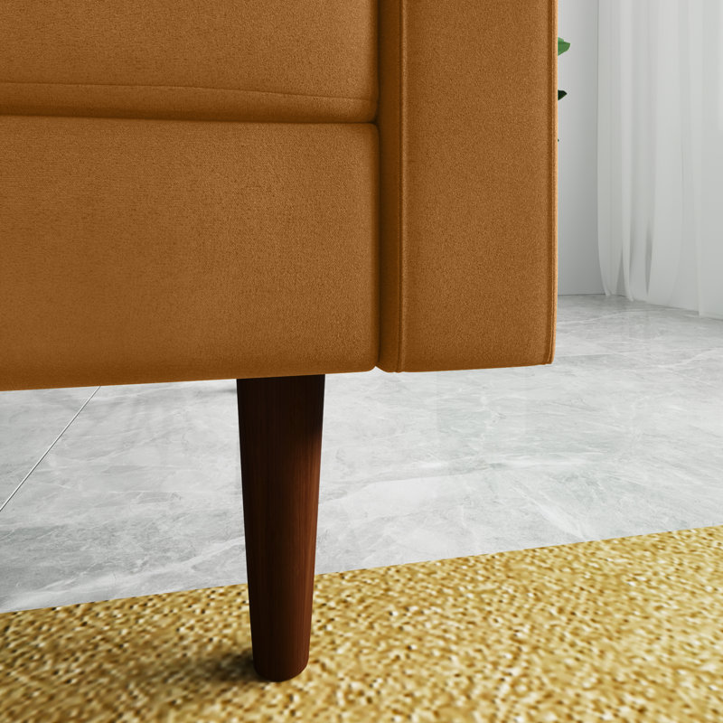 Madian Velvet Sofa, Ginger Velvet, 32.7" H x 58" W x 30" D