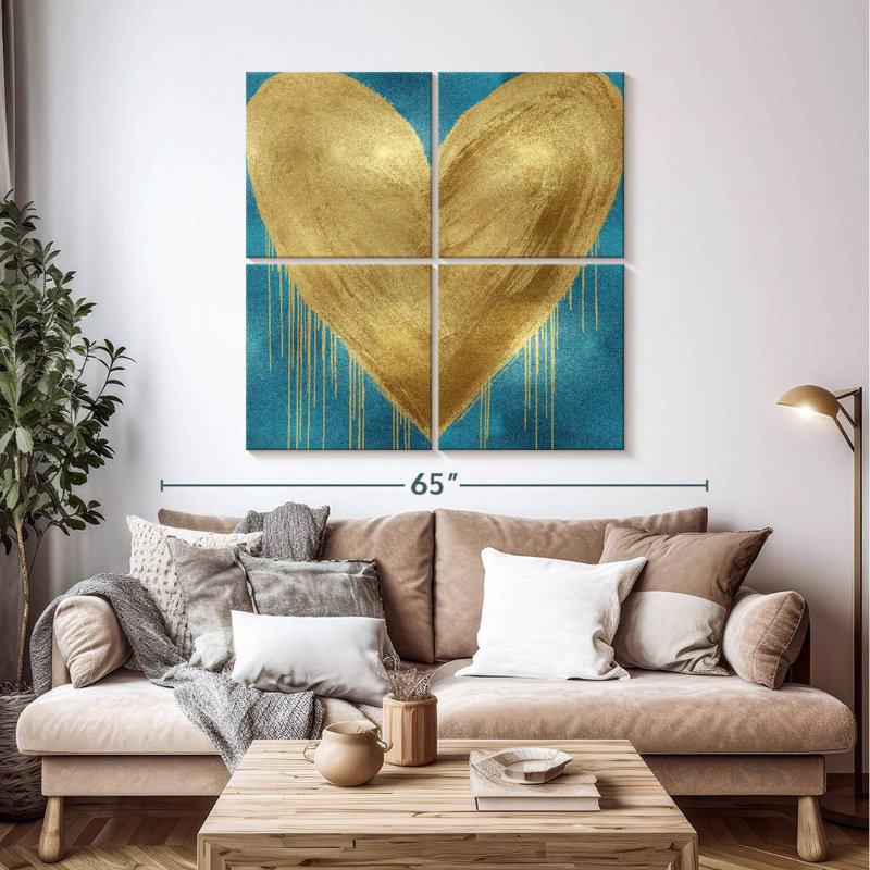 Hardie Big Hearted Gold sur turquoise
