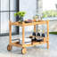 Chariot-bar à tablette en bois - Panneaux à lattes, mobile avec porte-bouteilles de vin, l 44 po x P 21,72 po, H 31,64 po, métal au design transitionnel noir, option de rangement