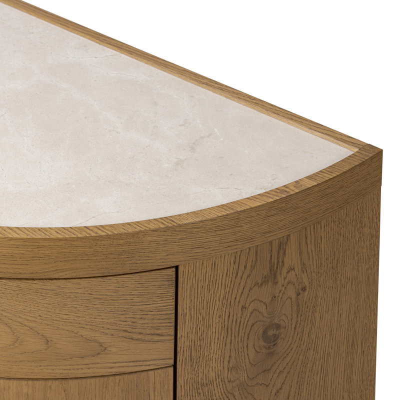 Ashton Nightstand-Natural Poplar Burl, Cream/Dusted Oak Thin
