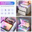 50cm W Bedside Table with 3D Mirror Abyss and Sensor RGB Lighting, 2-Drawer Bedside Table with Hidden Storage And Lockable-792251846