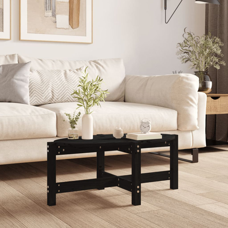 Wroblewski Solid Wood Four Leg Coffee Table, Black, 35cm H x 87cm W x 48cm D