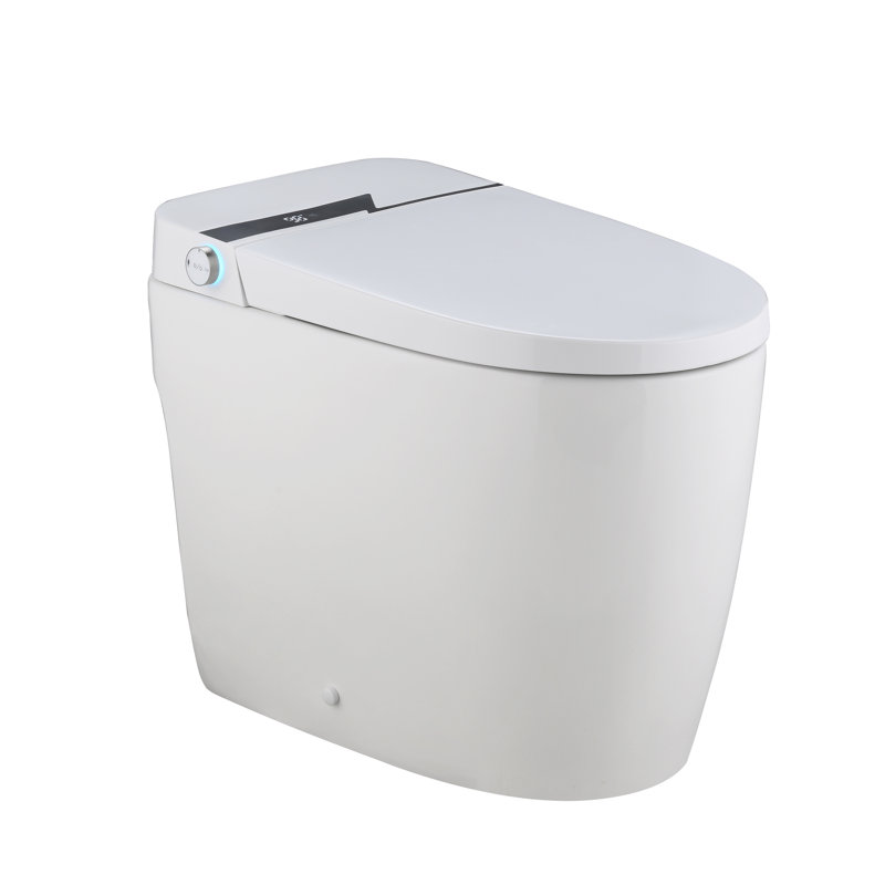 Toilettes intelligentes conformes aux normes ADA avec siège chauffant, bidet intégré, séchoir à air chaud, ouverture automatique du couvercle, télécommande, veilleuse, entraxe de 30,5 cm (12 po).