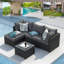 Ensemble de conversation pour canapé modulaire 5 pièces avec conversation et coussin