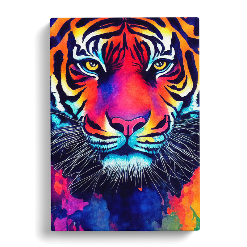 Painted Tiger No.3 Abstract - Wrapped Canvas, 50cm H x 35cm W x 3cm D