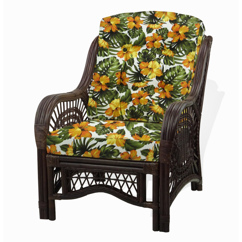 Lillebonne Upholstered Armchair, Green/Yellow Tropical