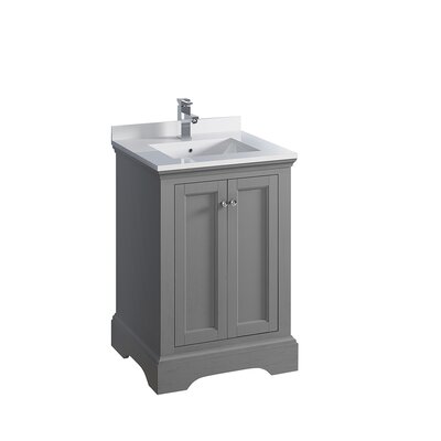 Red Barrel StudioÂ® Windsor 24"" Free-Standing Single Sink Bathroom Vanity Set -  Fresca, FCB2424GRV-CWH-U