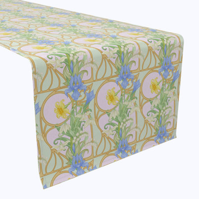 Table Runner, 100% Cotton, Floral 140