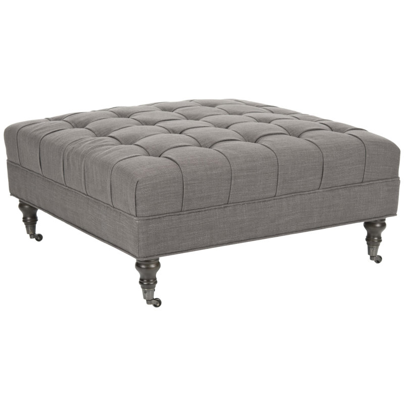 Jaylon Upholstered Ottoman, Charcoal Brown
