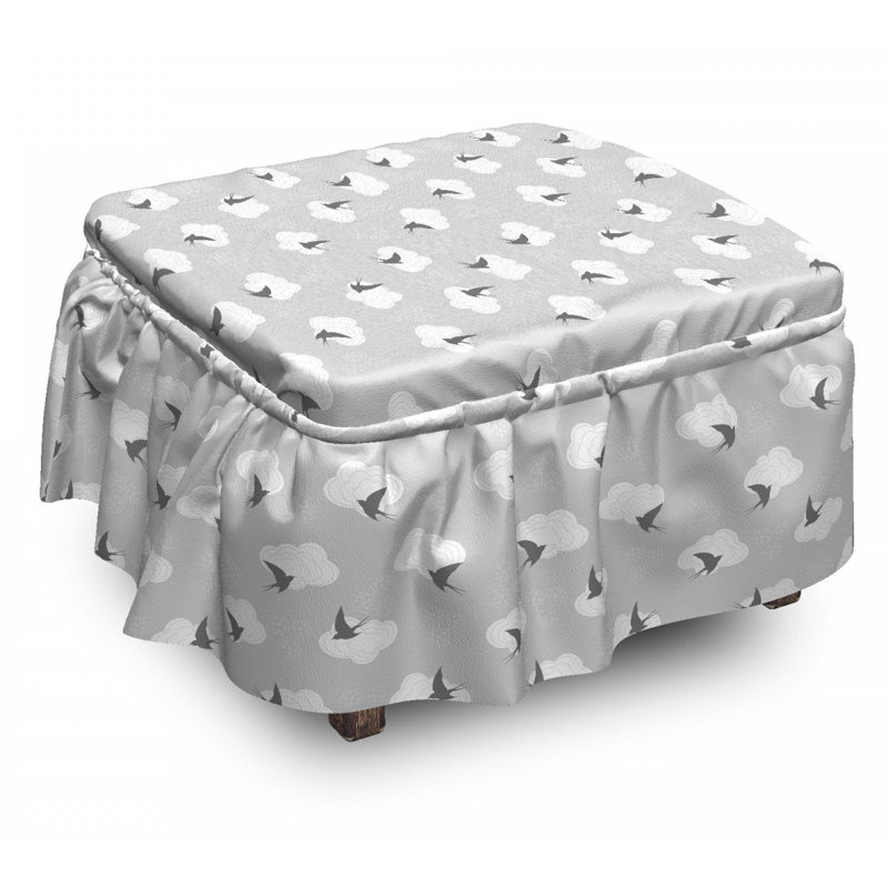 Ensemble de housse pour repose-pieds à coussins carrés 2 pièces