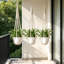 Ensemble de 3 suspensions de plantes en macramé avec crochets, pot à fleurs suspendu en corde de coton tissé à la main de 35 po, support de plante d'intérieur en pot pour l'extérieur-133218232