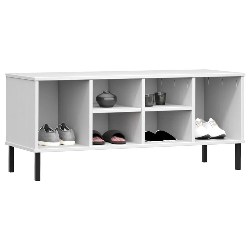 Range-chaussures avec rangement à 6 compartiments, Blanc