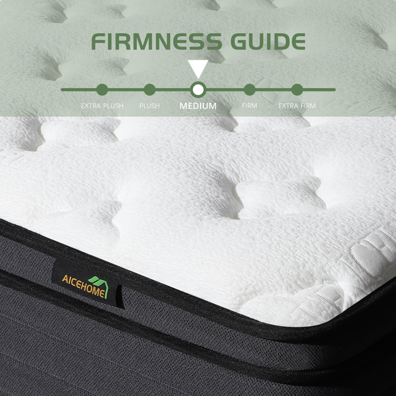 Full Size Black and White Pillowtop Gel Memory Foam Mattress