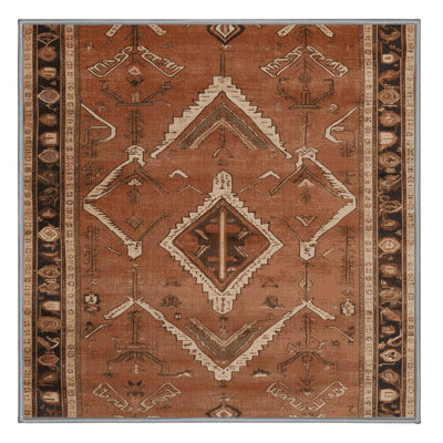 Tapis brun lavable à la machine