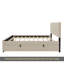 Lit plateforme double en velours avec lit gigogne-1009825606