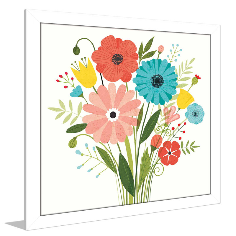 « seaside bouquet ii », reproduction d’impression sur toile tendue en blanc/vert, H 21,5 po x l 21,5 po x P 0,75 po