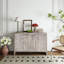 Buffet décoratif 3 portes en bois de style campagnard avec motif hexagonal Accent