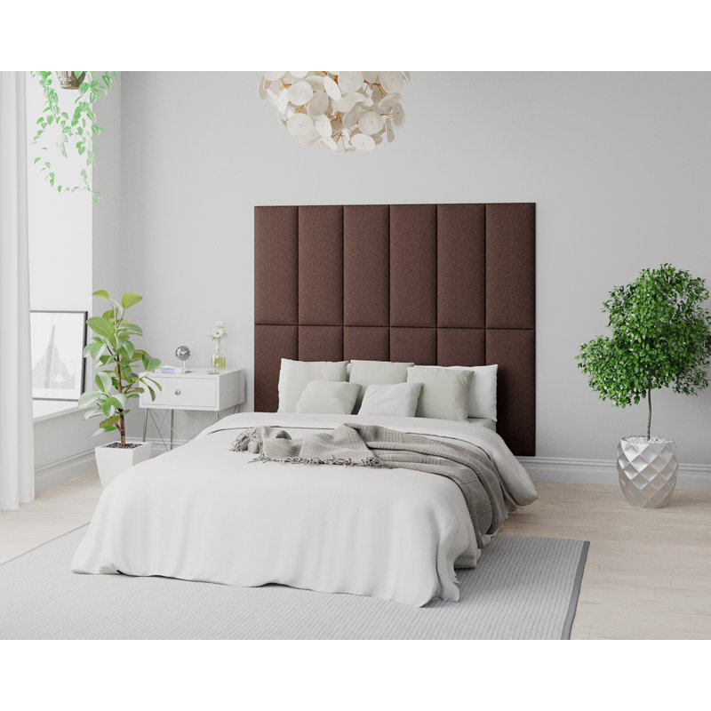 Kainoa 30 cm x 75 cm Peel and Stick Upholstered Wall Paneling in Chocolate