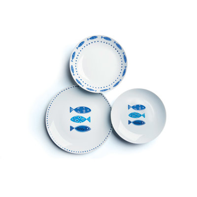Ocean 18 Piece Porcelain Dinnerware Set - Service for 6