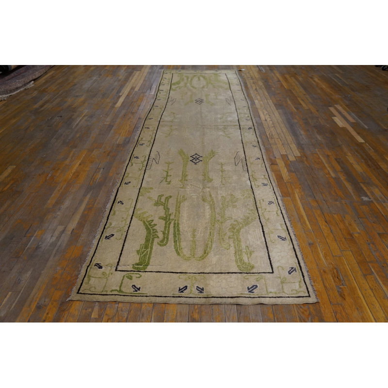 Antique Chinese - Mongolian Hallway Runner Wool Ivory Rug