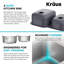 Évier de cuisine en acier inoxydable 60/40 KRAUS-115303333-115303336
