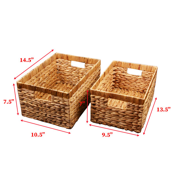 Bayou Breeze Storage Shelf Organizer Wicker Basket Set & Reviews