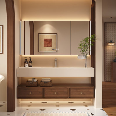 Chinese style retro simple bathroom cabinet